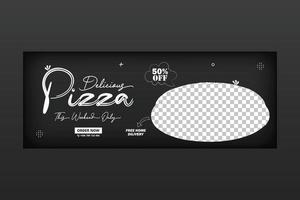 modèle de bannière web de promotion de la vente de pizzas délicieuses vecteur