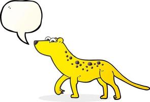 Bulle de dialogue dessinée à main levée léopard de dessin animé vecteur