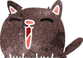 dessin animé rétro de chat kawaii mignon vecteur