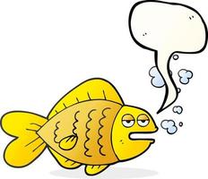poisson drôle de dessin animé à bulles dessinées à main levée vecteur