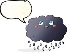 Bulle de dialogue dessinée à main levée cartoon raincloud vecteur