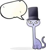 chat chic de dessin animé de bulle de discours dessiné à main levée vecteur