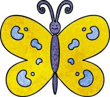 papillon de dessin animé dessiné à la main excentrique vecteur