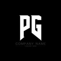 création de logo de lettre pg. lettres initiales icône du logo pg gaming pour les entreprises technologiques. lettre technique pg modèle de conception de logo minimal. vecteur de conception de lettre pg avec des couleurs blanches et noires. page