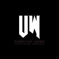 création de logo de lettre uw. lettres initiales icône du logo uw gaming pour les entreprises technologiques. lettre technique uw modèle de conception de logo minimal. vecteur de conception de lettre uw avec des couleurs blanches et noires. euh