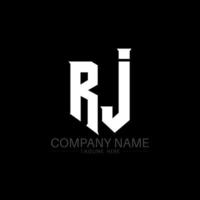 création de logo de lettre rj. lettres initiales icône du logo de rj gaming pour les entreprises technologiques. modèle de conception de logo minimal rj lettre tech. vecteur de conception de lettre rj avec des couleurs blanches et noires. rj