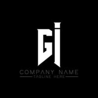 création de logo de lettre gi. lettres initiales icône du logo gi gaming pour les entreprises technologiques. lettre technique gi modèle de conception de logo minimal. vecteur de conception de lettre gi avec des couleurs blanches et noires. gi