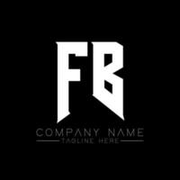 création de logo de lettre fb. lettres initiales icône du logo fb gaming pour les entreprises technologiques. modèle de conception de logo minimal fb lettre technique. vecteur de conception de lettre fb avec des couleurs blanches et noires. facebook