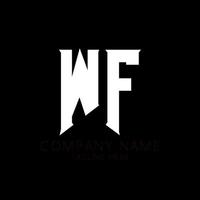 création de logo de lettre wf. lettres initiales icône du logo wf gaming pour les entreprises technologiques. lettre technique wf modèle de conception de logo minimal. vecteur de conception de lettre wf avec des couleurs blanches et noires. wf, wf