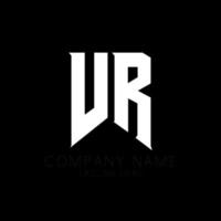 création de logo de lettre vr. lettres initiales icône du logo de vr gaming pour les entreprises technologiques. modèle de conception de logo minimal vr lettre tech. vecteur de conception de lettre vr avec des couleurs blanches et noires. vr, vr