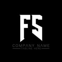 création de logo de lettre fs. lettres initiales icône du logo fs gaming pour les entreprises technologiques. modèle de conception de logo minimal fs de lettre technique. vecteur de conception de lettre fs avec des couleurs blanches et noires. fs