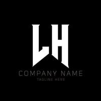 création de logo de lettre lh. lettres initiales l'icône du logo de lh gaming pour les entreprises technologiques. lettre technique lh modèle de conception de logo minimal. vecteur de conception de lettre lh avec des couleurs blanches et noires. lh