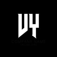 création de logo de lettre vy. lettres initiales de l'icône du logo vy gaming pour les entreprises technologiques. lettre technique vy modèle de conception de logo minimal. vecteur de conception de lettre vy avec des couleurs blanches et noires. vy, vy