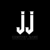 création de logo de lettre jj. lettres initiales icône du logo jj gaming pour les entreprises technologiques. lettre technique jj modèle de conception de logo minimal. vecteur de conception de lettre jj avec des couleurs blanches et noires. jj