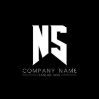 création de logo de lettre ns. lettres initiales icône du logo ns gaming pour les entreprises technologiques. lettre technique ns modèle de conception de logo minimal. vecteur de conception de lettre ns avec des couleurs blanches et noires. ns