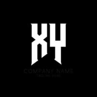 création de logo de lettre xy. lettres initiales icône du logo xy gaming pour les entreprises technologiques. lettre technique xy modèle de conception de logo minimal. vecteur de conception de lettre xy avec des couleurs blanches et noires. xy, xy