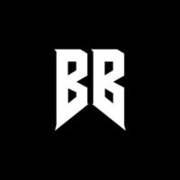 création de logo de lettre bb. lettres initiales icône du logo de bb gaming pour les entreprises technologiques. lettre technique bb modèle de conception de logo minimal. vecteur de conception de lettre bb avec des couleurs blanches et noires. bb