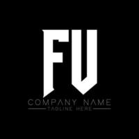 création de logo de lettre fu. lettres initiales icône du logo de fu gaming pour les entreprises technologiques. lettre technique fu modèle de conception de logo minimal. vecteur de conception de lettre fu avec des couleurs blanches et noires. fu