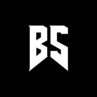 création de logo de lettre bs. lettres initiales icône du logo bs gaming pour les entreprises technologiques. lettre technique bs modèle de conception de logo minimal. vecteur de conception de lettre bs avec des couleurs blanches et noires. bs
