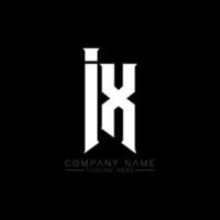 création de logo de lettre ix. lettres initiales icône du logo ix gaming pour les entreprises technologiques. lettre technique ix modèle de conception de logo minimal. vecteur de conception de lettre ix avec des couleurs blanches et noires. ix