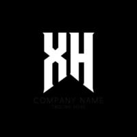 création de logo de lettre xh. lettres initiales icône du logo xh gaming pour les entreprises technologiques. modèle de conception de logo minimal tech lettre xh. vecteur de conception de lettre xh avec des couleurs blanches et noires. xh, xh