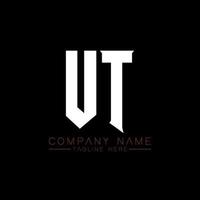 création de logo de lettre ut. lettres initiales de l'icône du logo ut gaming pour les entreprises technologiques. lettre technique ut modèle de conception de logo minimal. vecteur de conception de lettre ut avec des couleurs blanches et noires. Utah