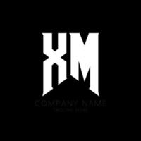 création de logo de lettre xm. lettres initiales icône du logo xm gaming pour les entreprises technologiques. modèle de conception de logo minimal tech letter xm. vecteur de conception de lettre xm avec des couleurs blanches et noires. xm, xm