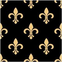 motif fleur de lys jaune et noir vecteur