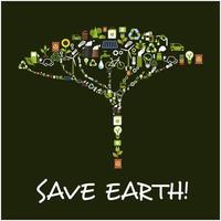 sauver la terre écologie environnement protection symbole vecteur