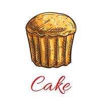 icône de croquis de gâteau. emblème de la pâtisserie vecteur