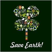 sauver l'affiche de la terre, symbole de protection de l'environnement vecteur