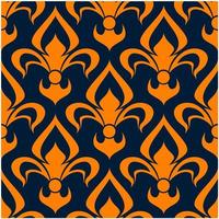 motif floral sans couture orange et bleu vecteur