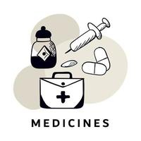 clipart d'articles médicaux vecteur