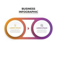 modèle de conception d'étiquette infographique avec icônes et 2 options ou étapes vecteur