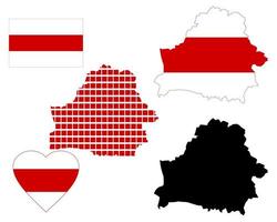 la biélorussie carte différents types et symboles sur fond blanc vecteur