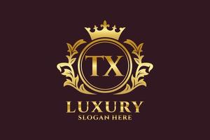 modèle de logo de luxe royal lettre initiale tx dans l'art vectoriel pour les projets de marque luxueux et autres illustrations vectorielles.