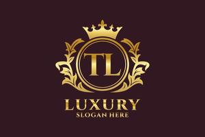 modèle de logo de luxe royal lettre tl initial dans l'art vectoriel pour les projets de marque luxueux et autres illustrations vectorielles.
