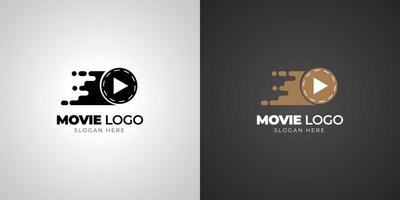 logo de film de cinéma avec modèle de fond dégradé vecteur