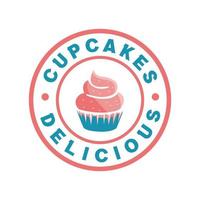 logo abstrait de boulangerie cup cakes, modèle de conception vecteur