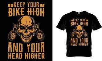 conception de t-shirt de motard vecteur