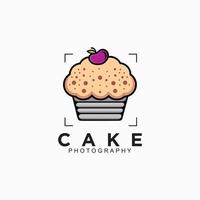 concept de conception de logo de photographie de gâteau vecteur