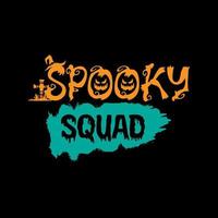 lettrage de typographie spooky squad pour t-shirt vecteur