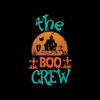 le lettrage de typographie boo crew pour t-shirt vecteur