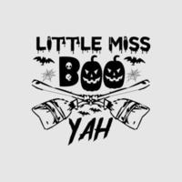 lettrage de typographie little miss boo yah pour t-shirt vecteur