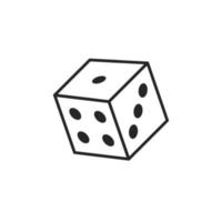 icône de cube de dés. vecteur de symbole de dés à six faces.