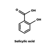 molécule d'acide salicylique. formule squelettique sur fond blanc. vecteur