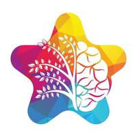 création de logo d'arbre d'amour de cerveau moderne. pensez à une idée de cerveau coloré. vecteur