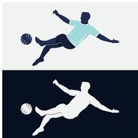 création vectorielle de football et de joueur de football homme logo. vecteur