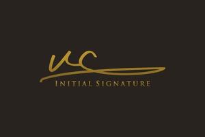 modèle de logo de signature de lettre vc initiale logo de conception élégante. illustration vectorielle de calligraphie dessinée à la main. vecteur