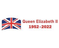 reine elizabeth 1952 2022 rouge et britannique royaume uni emblème national europe drapeau illustration vectorielle élément de conception abstraite vecteur